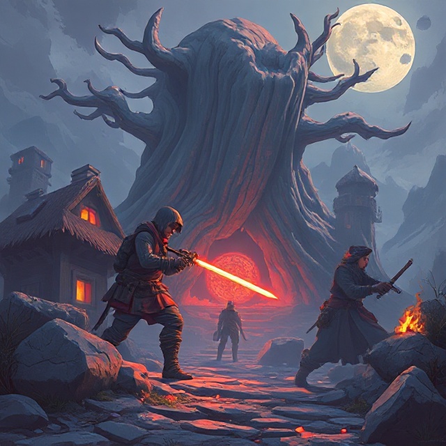 Baldur's Gate 3 party facing a red-hued battlefield